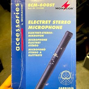 Stereo microphone Electret by Monacor new